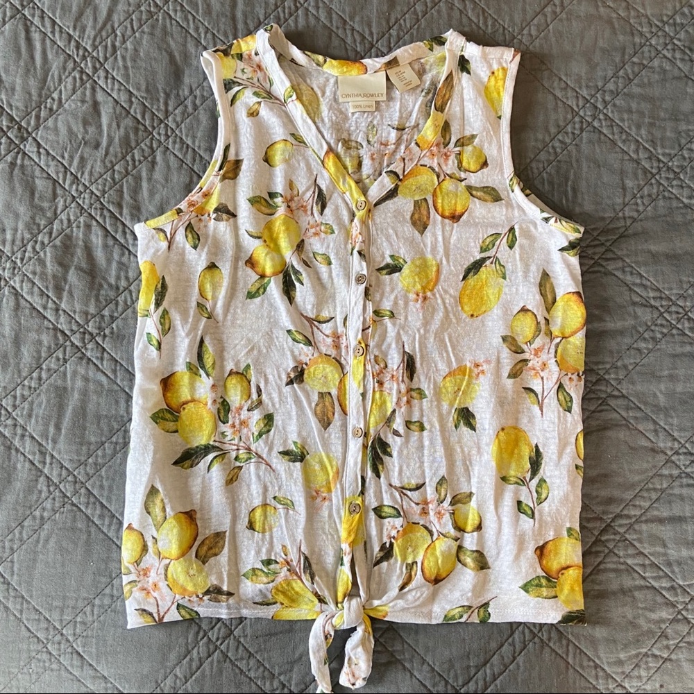 Cynthia Rowley Linen Lemon Shirt
